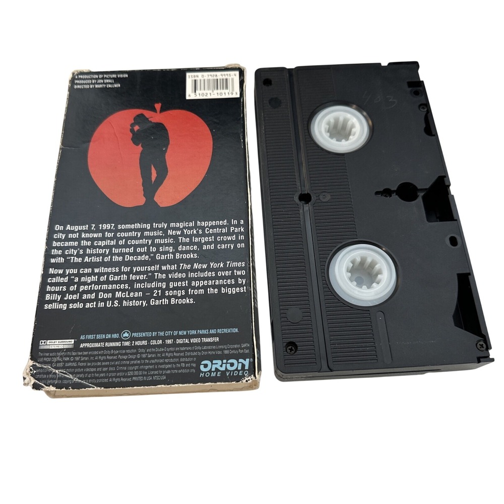 Garth Brooks Live from Central Park VHS 1997 Orion Home Video Concert Tape - Picture 2 of 3